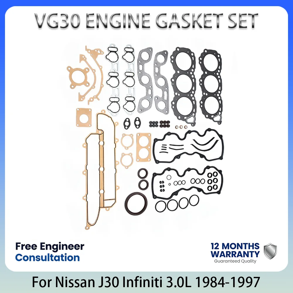 VG30 ENGINE GASKET SET For Nissan Maxima J30 300ZX Pathfinder Navara D21 Infiniti M30 3.0L V6 SOHC 12V GAS 1984-1997 A0101-85EXE