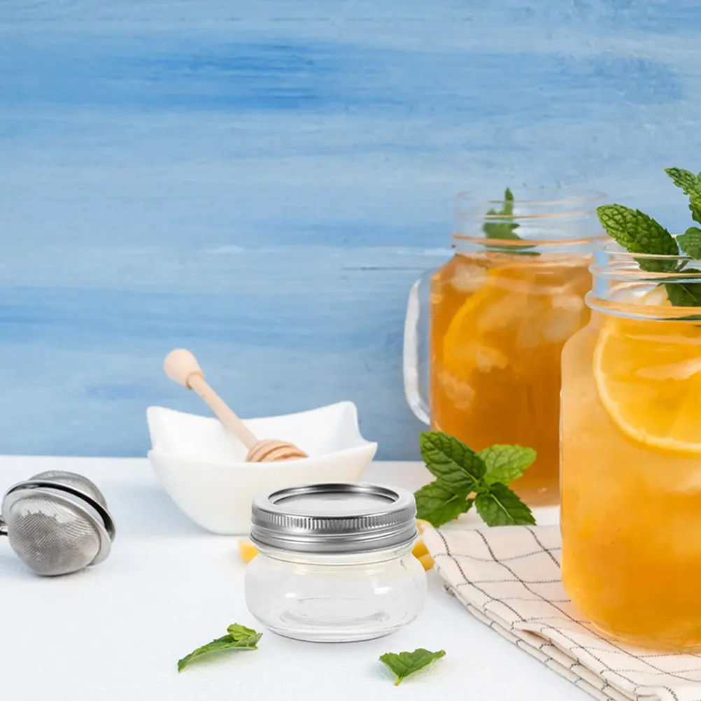 2 Frascos Pequeños de Vidrio con Tapas Herméticas para Almacenar Miel, Mermelada y Azúcar, Organizador de Cocina, Recipientes Transparentes para Alimentos
