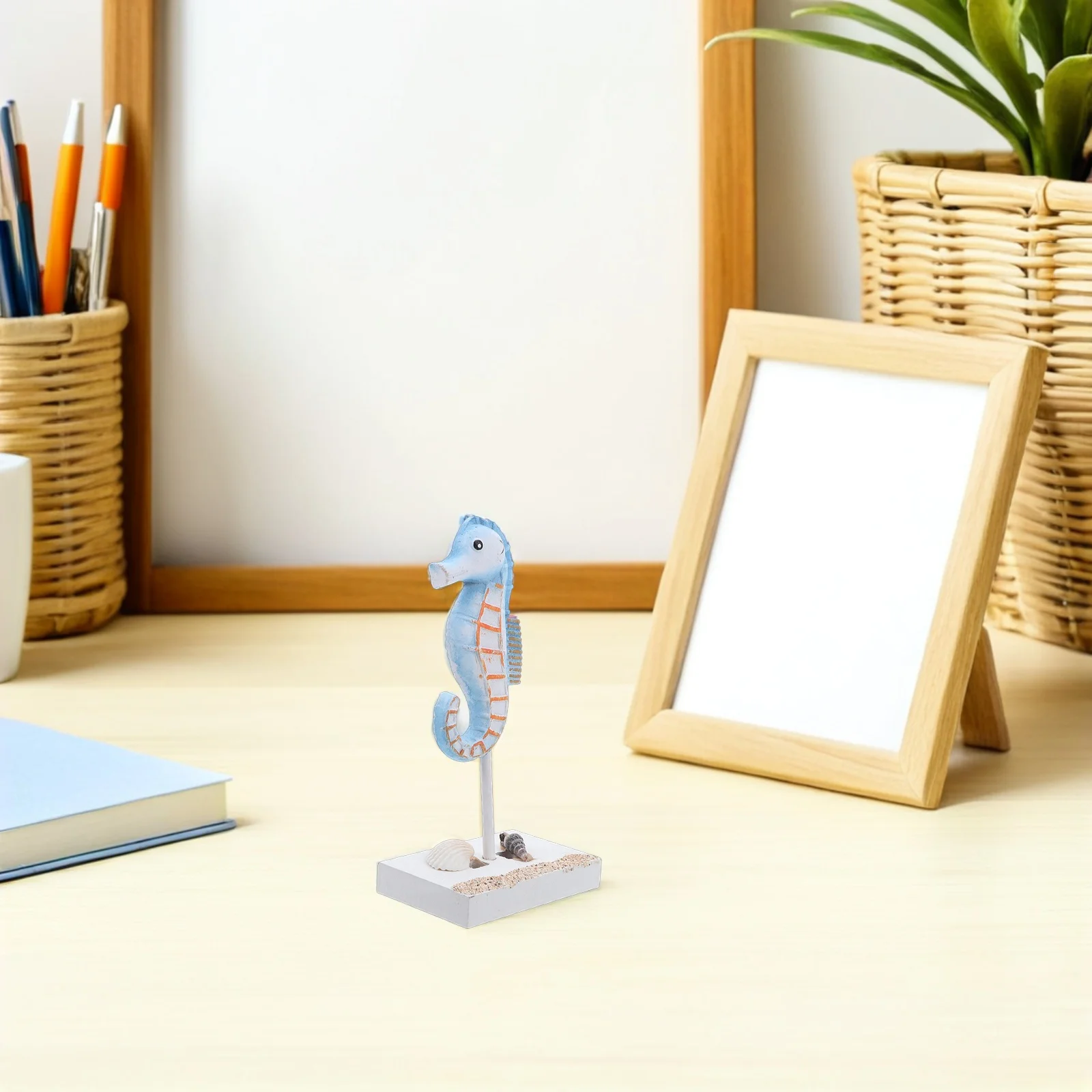 

2Pcs Coastal Sea Table Decor Natural Wood Seahorse Statues Ocean Animal Sculpture Beach Nautical Centerpieces Home Decor