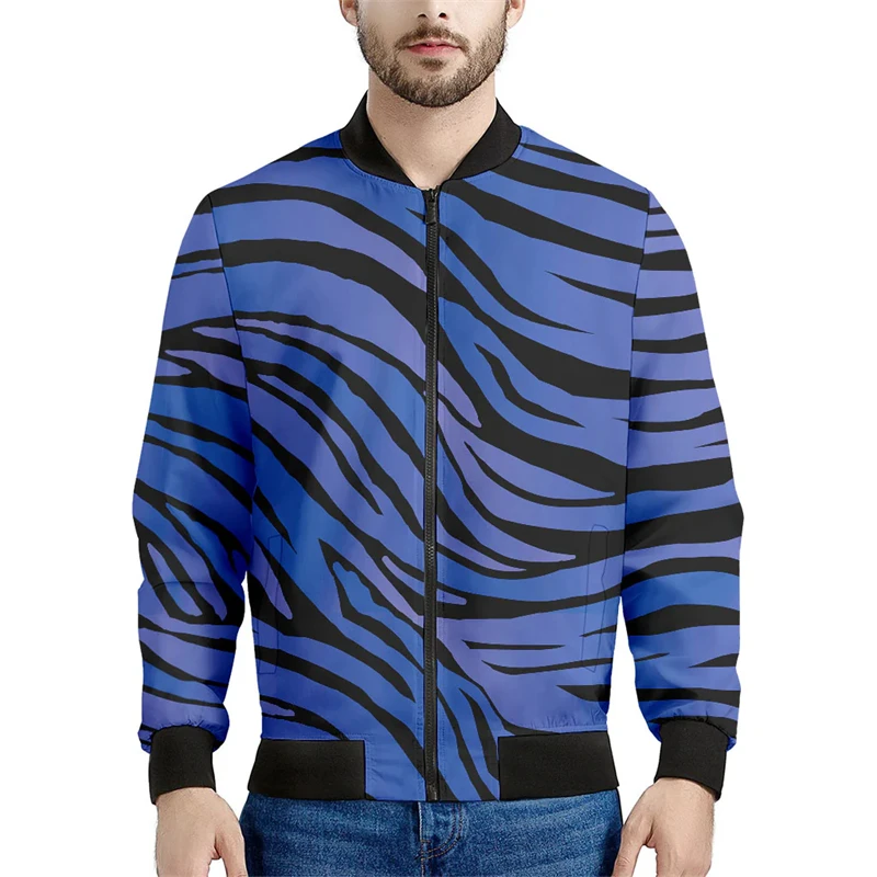 New 3D Zebra Printed Jackets For Men Fashion Personalization Spring Autumn Long Sleeve Jacket Funny Streetwear Oversized Coats