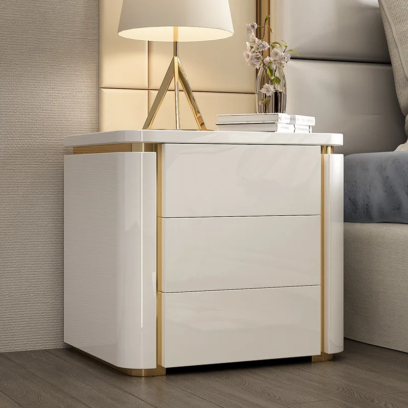 

High-end, light luxury bedside table, installation-free, luxurious, simple, modern