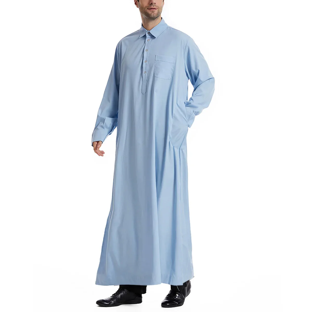 

Men's Arabic Thawb Traditional Robe - Loose Fit Design | Classic Islamic Thobe for Men - Ideal for Ramadan, Eid & Festivals