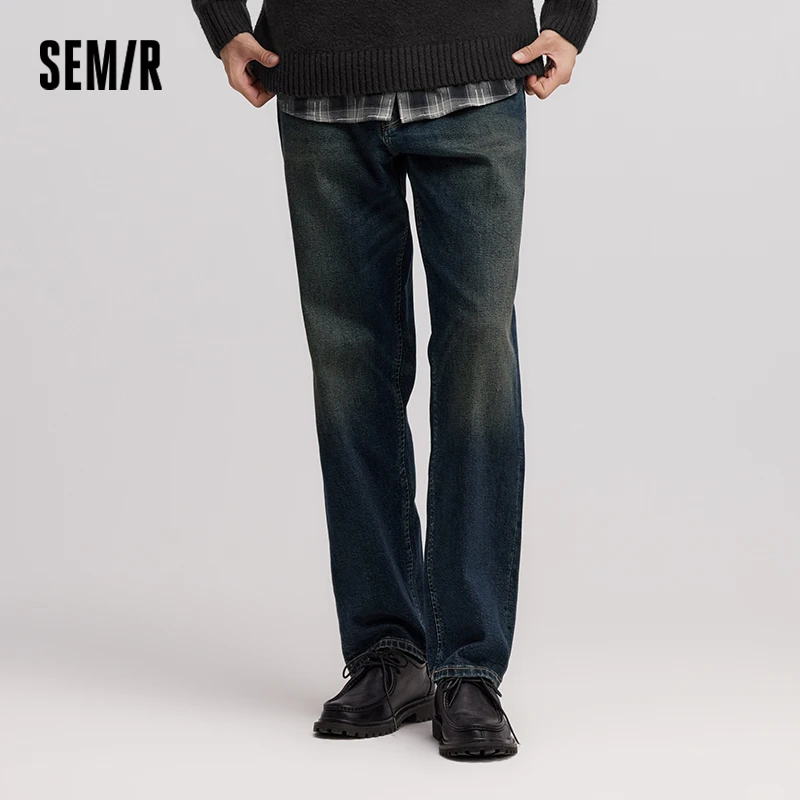 

Semir Jeans Men Vintage Loose Fit Jacquard Straight Leg Pants 2025 New Winter Fashion Denim for Men