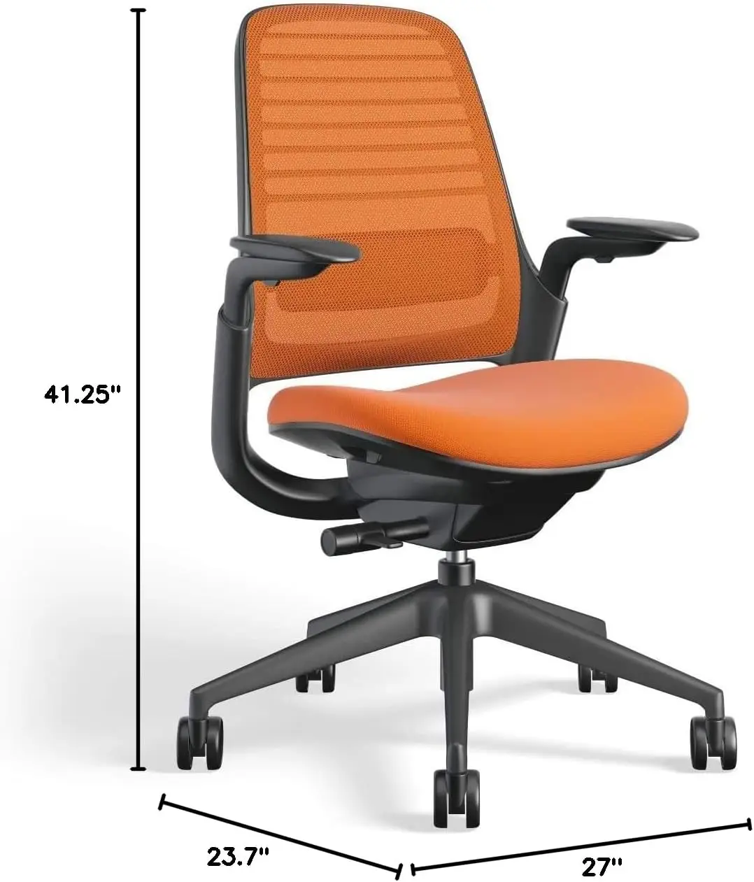 Ergonomic Work Chair with Wheels for Hard Flooring - Helps Support Productivity - Weight-Activated Controls, Back Supports