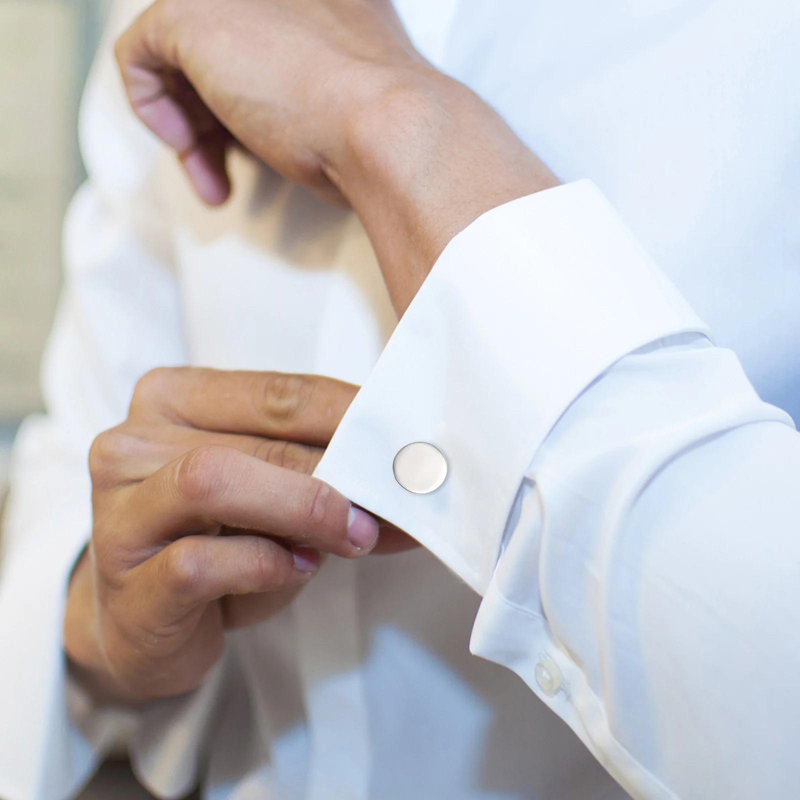 

1 Pair Alloy Buttons Simple Oval Cufflinks For Shirt Suit Coat Sewing Fasteners Clothing Decoration Replacement Buttons