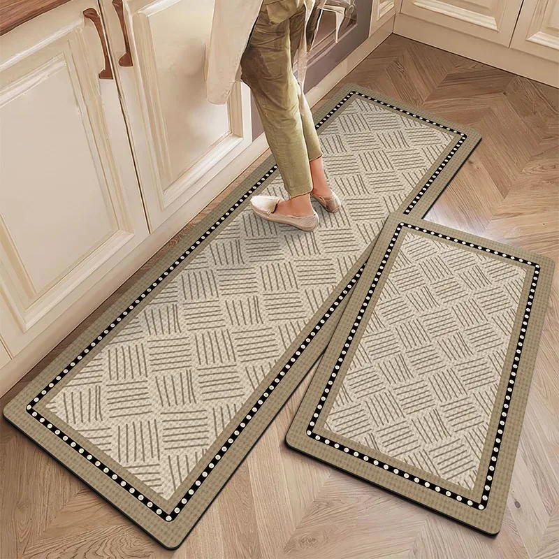 

Non-slip Kitchen Mat for Floor Minimalist Striped Long Strip Runner Rugs Oil-proof Waterproof Kitchen Carpet Washable Easy Clean