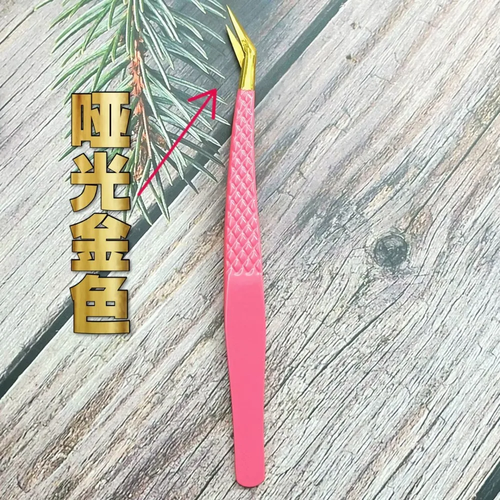 สีชมพูและ Lash แหนบขนตาปลอมเครื่องมือแหนบขนตาสแตนเลส Eyelash EXTENSION Volume Lash แหนบ 20pcs