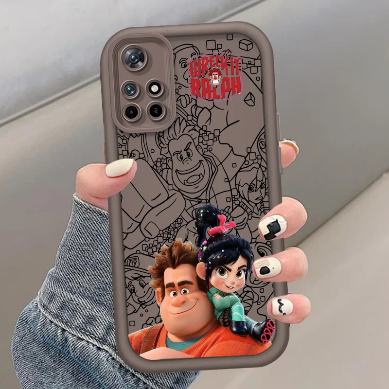 Wreck It Ralph Cartoon Disney For Xiaomi Redmi Note 14 13 13R 12 12R 11 11E 11T 11S Pro Plus 4G 5G Eye Ladder Soft Phone Case