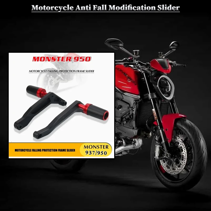 

Motorcycle CNC Falling Protection Frame Slider Fairing Guard Crash Pad Protector For DUCATI MONSTER 950 937 2021 2022 2023