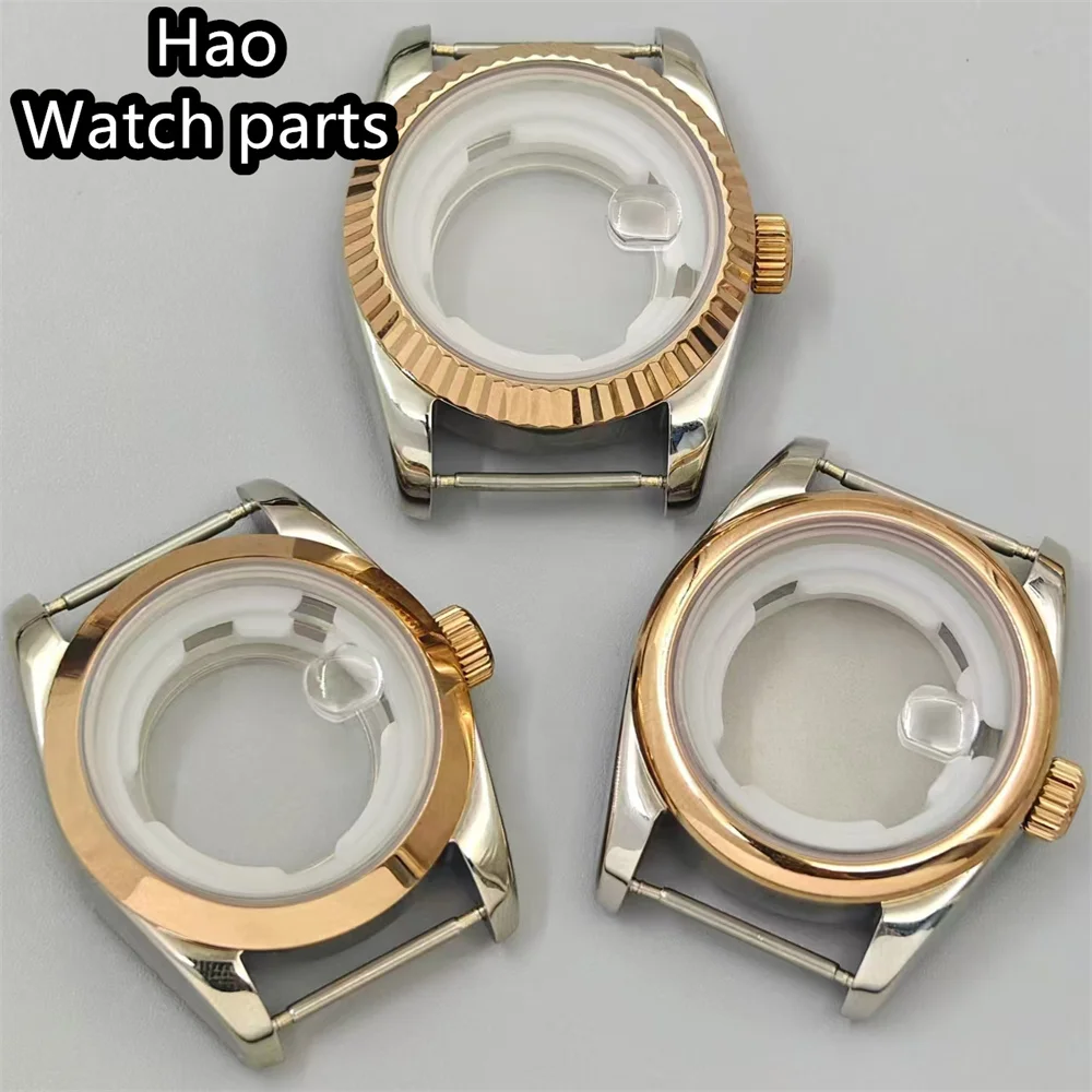 31 مللي متر حافظة نسائية فضية بلونين ذهبي وردي ذهبي حافظة مخدد مصقول مائل حافة مستديرة زجاج الياقوت صالح حركة NH05 NH06