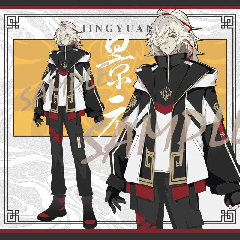 

Honkai Star Rail Jing Yuan, крутые топы для косплея, пальто Harajuku, повседневная толстовка с капюшоном, свободная куртка унисекс, брюки, уличная одежда