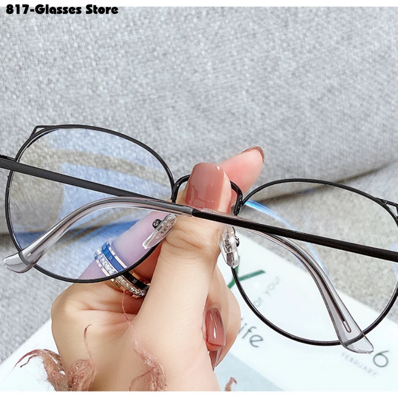 2023 New Cat Ear Myopia Glasses for Women -1.0-1.5-2.0-2.5-3.0-3.5-4..0-4.5-5.0 Prescription Eyeglasses