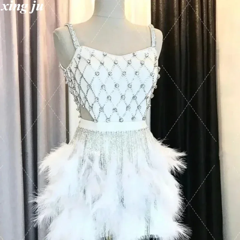 Kpop cantante coreana mujeres concierto Ropa de baile Sexy Rhinestone brillante Sling chaleco Jazz traje de escenario falda de plumas traje de concierto de mujer