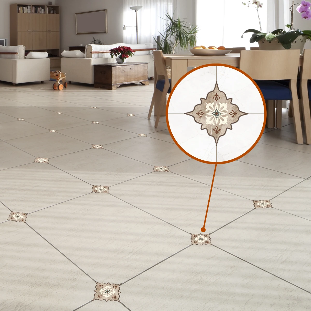 1 Set of 21 Gray Brown, Moroccan Vintage Style Diagonal Stickers Glue Waterproof Floor Home Decor Wall Stickers