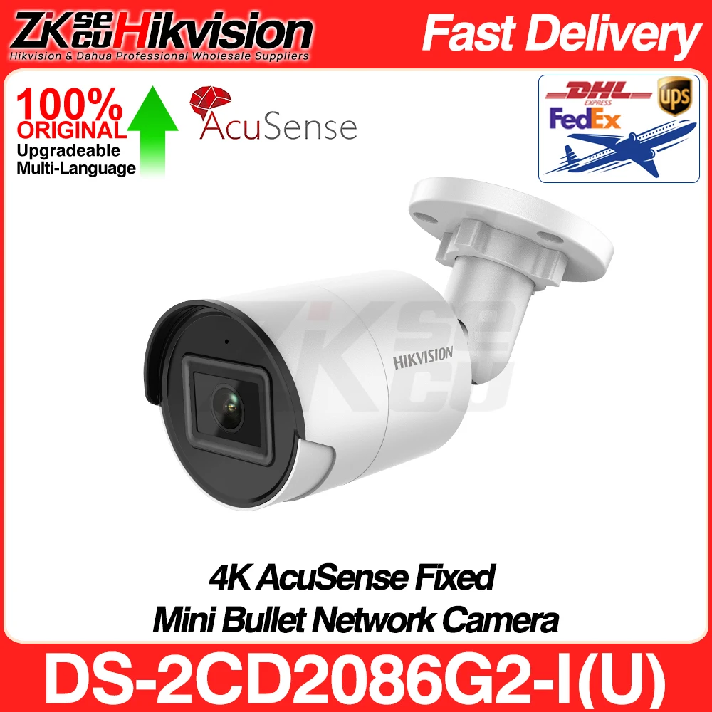 

Hikvision 8MP IP Camera DS-2CD2086G2-IU 4K Bullet PoE Human Vehicle Classification Built-In Mic SD Card Slot H265+ IP67