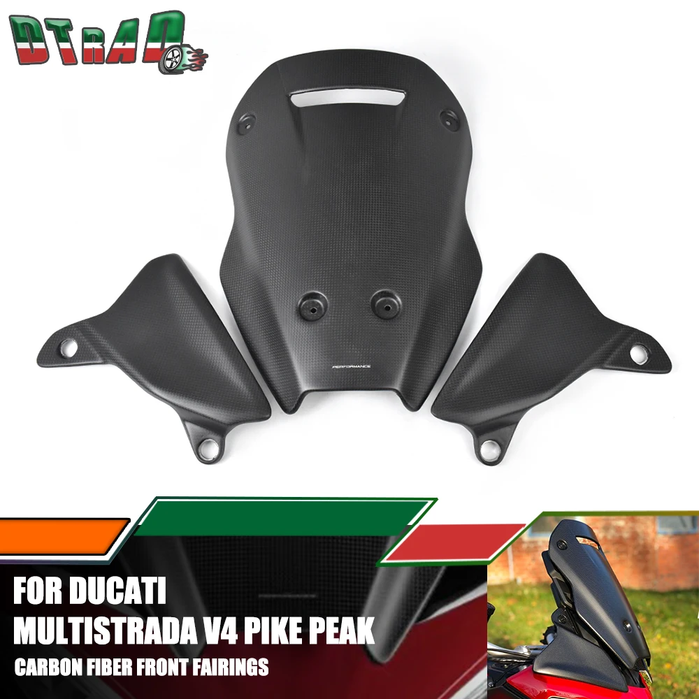 Motorcycle Carbon Fiber Front Fairings Windshield Side Panels For DUCATI Multistrada V4 V4S Pikes Peak/Rally/Sport/RS 2021-2024