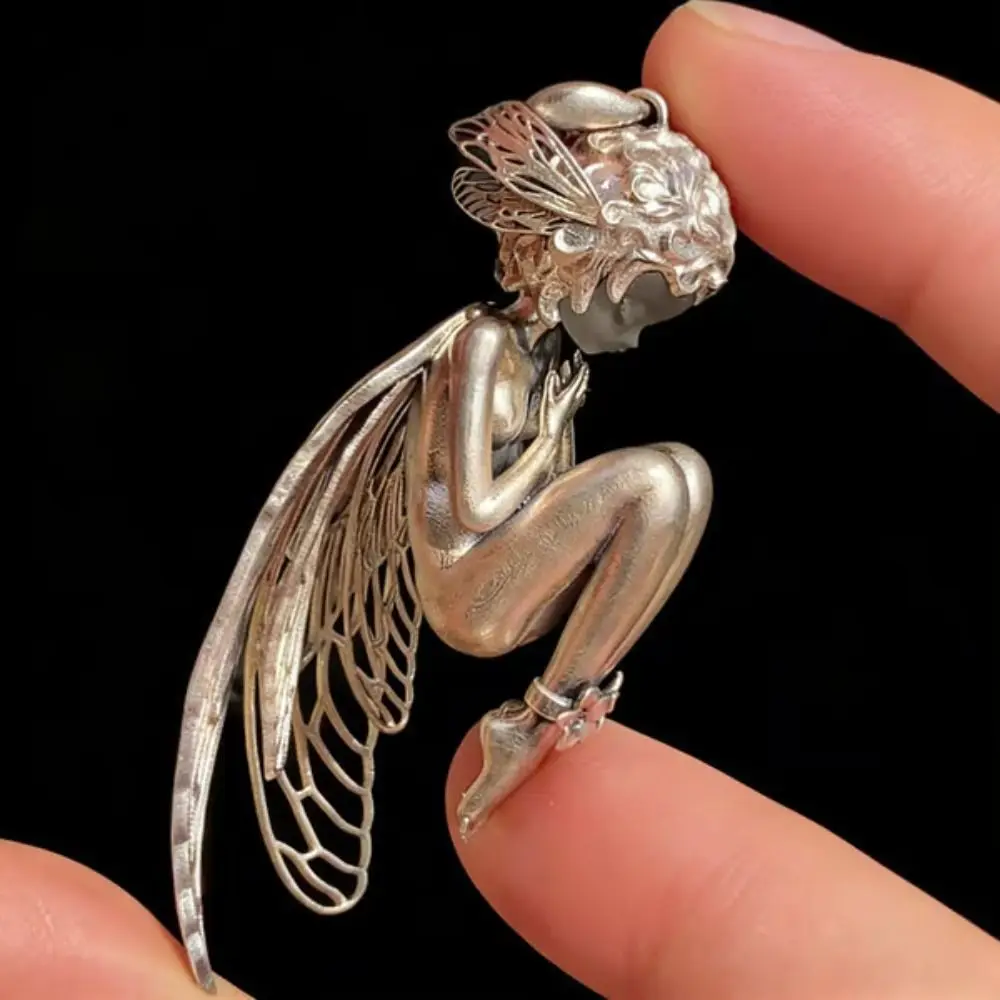 New Alloy Silent Angel Pendant Charm Silver Necklace Pendant Cute Jewelry Accessories for Friends Birthday Gift