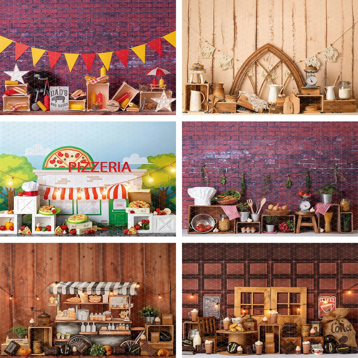 Cooking Backdrops BBQ Pancakes Pizzeria Ratatouille Bucks Cappucinno Backgrounds