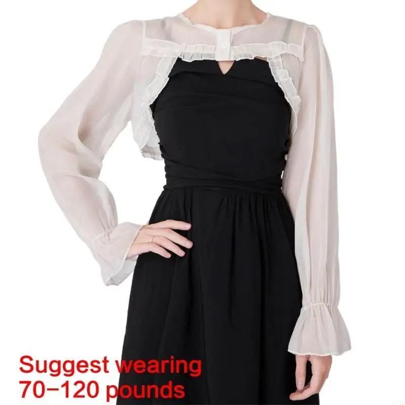 C71F Half Shirt False Collar Faux Collar Shirt Blouse Collar Dress Decorative Collar Collar Shawl Wrap Shirt Collar