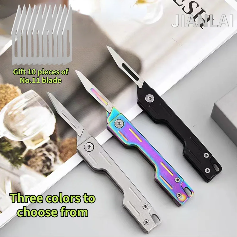 

New Stainless Steel Detachable Folding Surgical Knife Express Delivery Unboxing Mini Portable Carving Surgical Knife