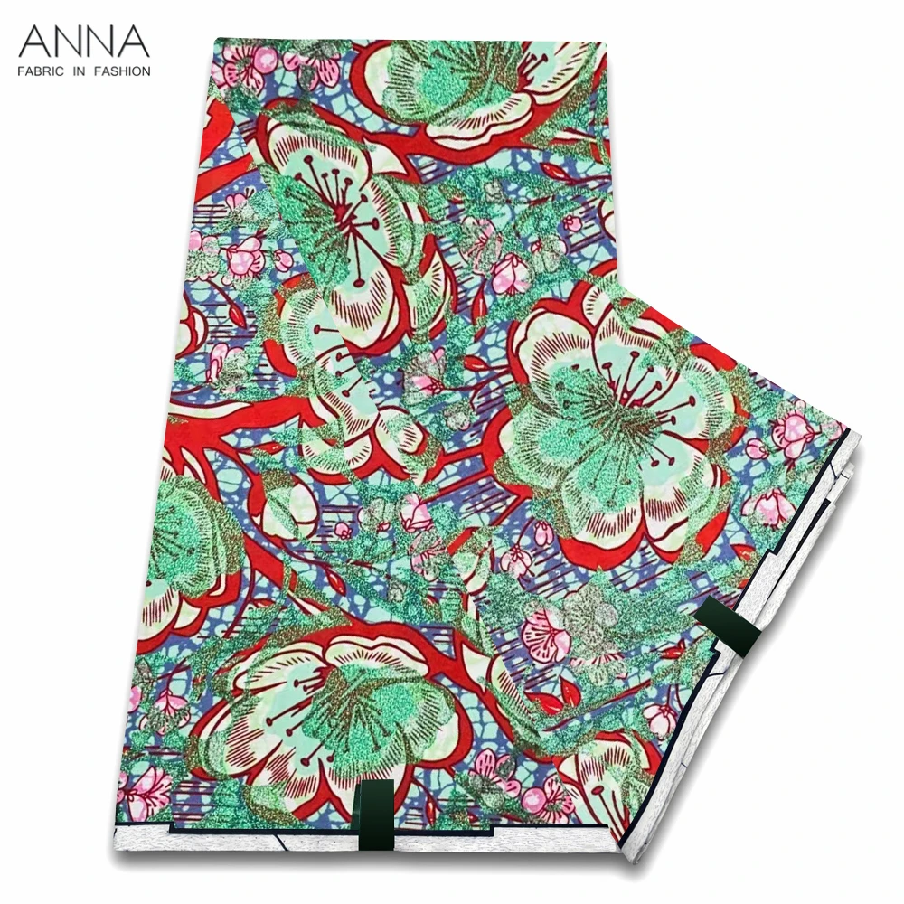 Grand Super 100% Cotton African Wax Fabric High Quality Ankara Wax Print Fabric 6yards Women Fabric For Sewing VLS85