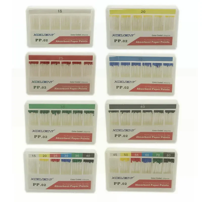 

HussanDental 200Pcs/Pack Dental Absorbent Paper Points Root Cancel Endodontics Cotton Fiber Tips Dental Matirial