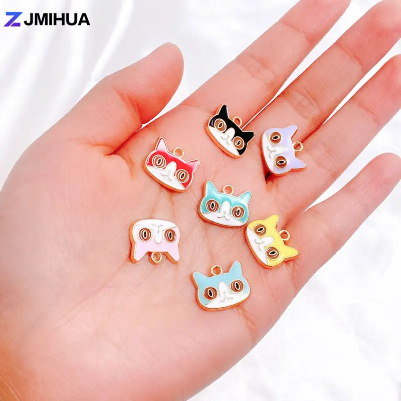 10pcs/lot Enamel Dog Cat Charms Cute Animals Pendants For DIY Jewelry Making Earrings Necklaces Bracelets Handmade Accessories