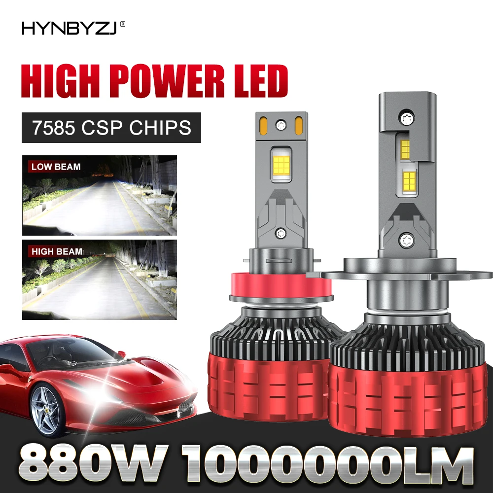 

HYNBYZJ H4 LED Headlights H11 LED CANBUS 880W H7 H1 H3 9005 HB3 9006 HB4 9007 9008 9012 High Power 6000K Car Headlamp Bul