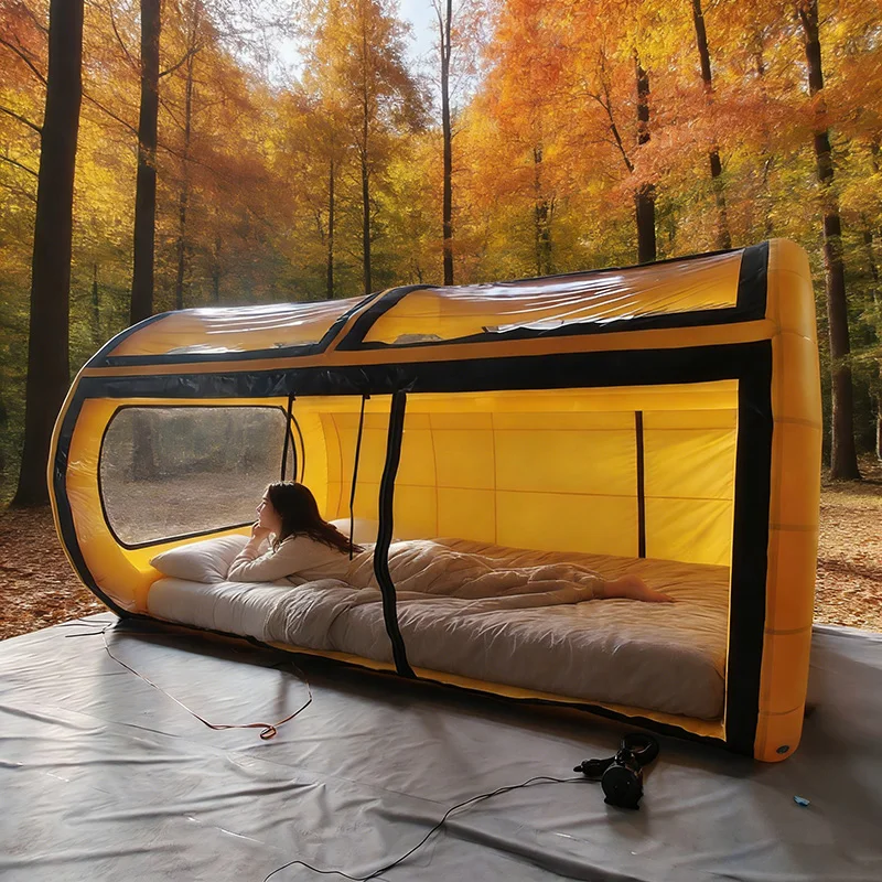 

op-Inflatable PVC Camping Tent, Customized Multi-Person 4-Season, Double Layer Quick Open, Waterproof Durable Airtight Portable*