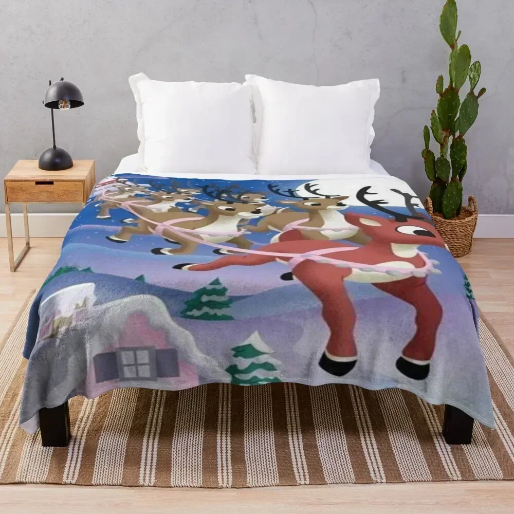 

RUDOLPH THE REDNOSE REINDEER & FRIENDS Throw Blanket christmas gifts Sleeping Bag Plush Decorative Beds Blankets