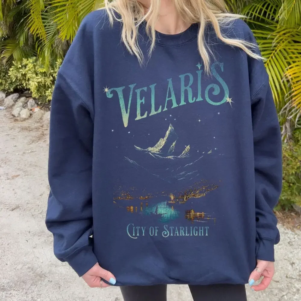 Velaris Sweatshirt LICENSED Sarah J Maas Merch Acotar Sweater Women Y2K Top Magic Bookish Loose Casual Unisex Fleece Sweatshirt