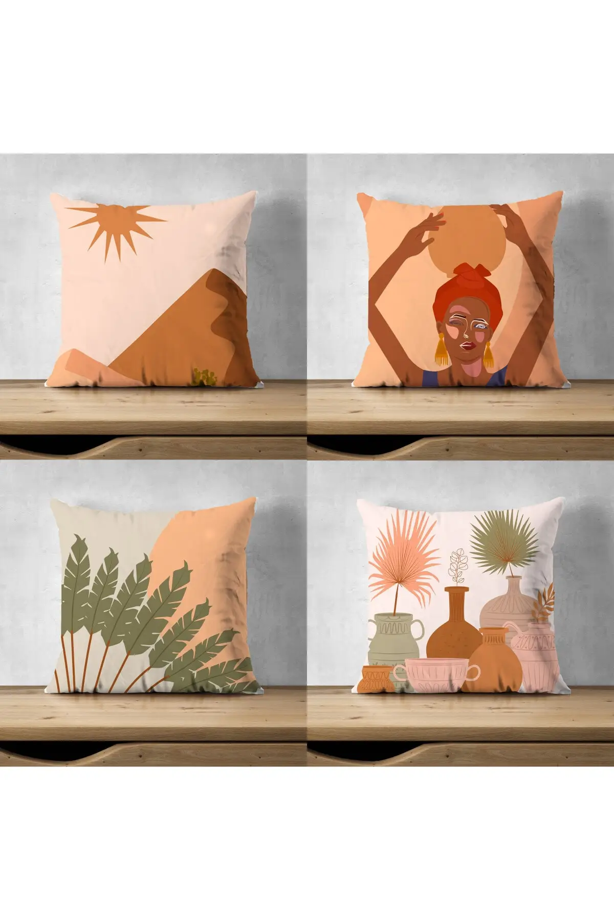 Special Design Double-Sided Digital Printed Decorative Pillow Cover 4-Pack