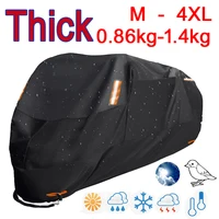 Fundas gruesas 300D para motocicleta, diseño negro, resistentes al agua, para motores, polvo, lluvia, nieve, cubierta protectora UV para interiores y exteriores, M L XL XXL 3XL 4XL