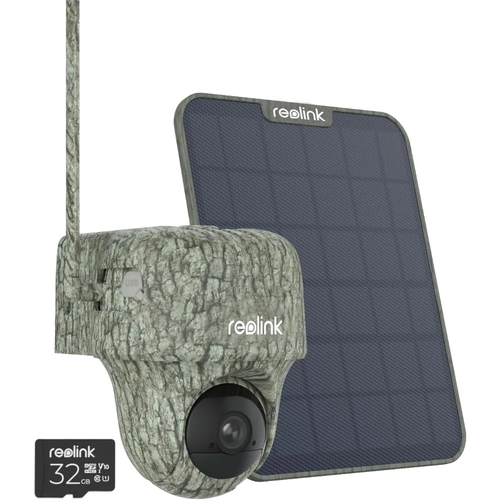 REOLINK 4K Cellular Trail Camera, 3G/4G LTE, 360° Full View, 4K Live Streaming & Playback on Phone,Animal Recognition,No-Glow IR