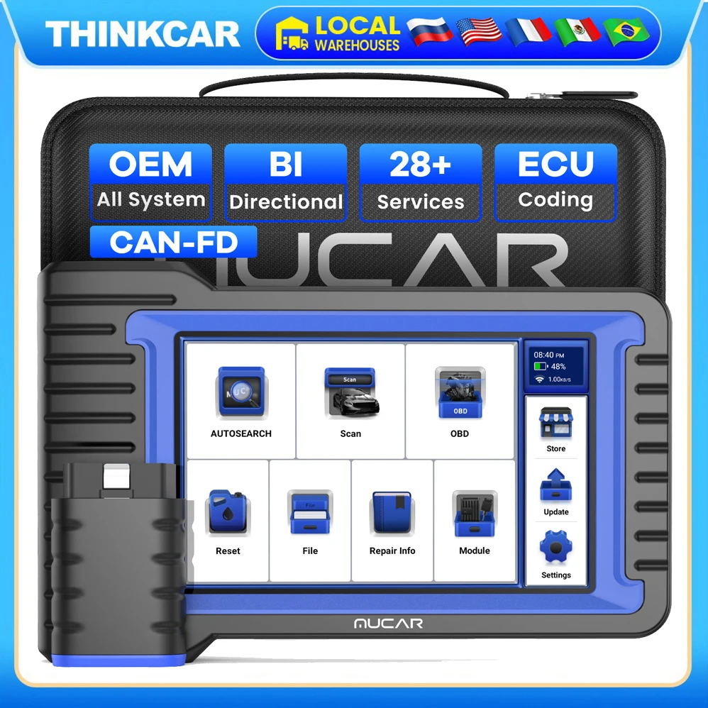 Skaner OBD2 MUCAR VO7S z samochodowymi narzędziami diagnostycznymi CANFD Pełny system 28. Reset Scan Tool Obsługa kodowania ECU Aktywny test FCA