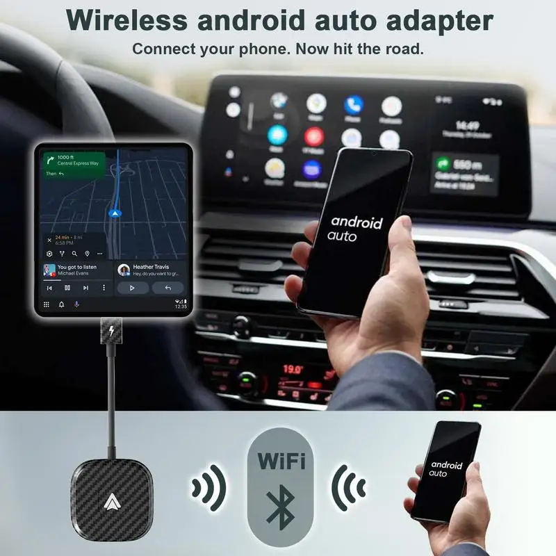 

Car Wireless Adapter Multimedia Video Adapter Fast Transmission Auto Screen Mirroring Device Wired To Wireless Module For Videos