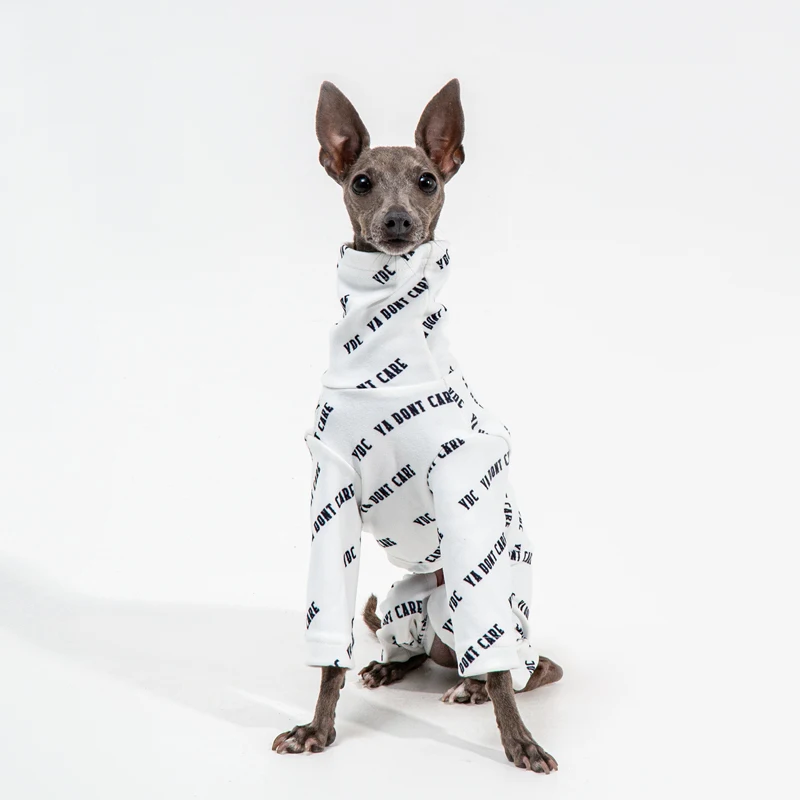 Italian Greyhound Clothes Winter Warm Dog Clothes Print Whippet Clothes Greyhound Dog Coat Four-legged Elastic Pet Clothes