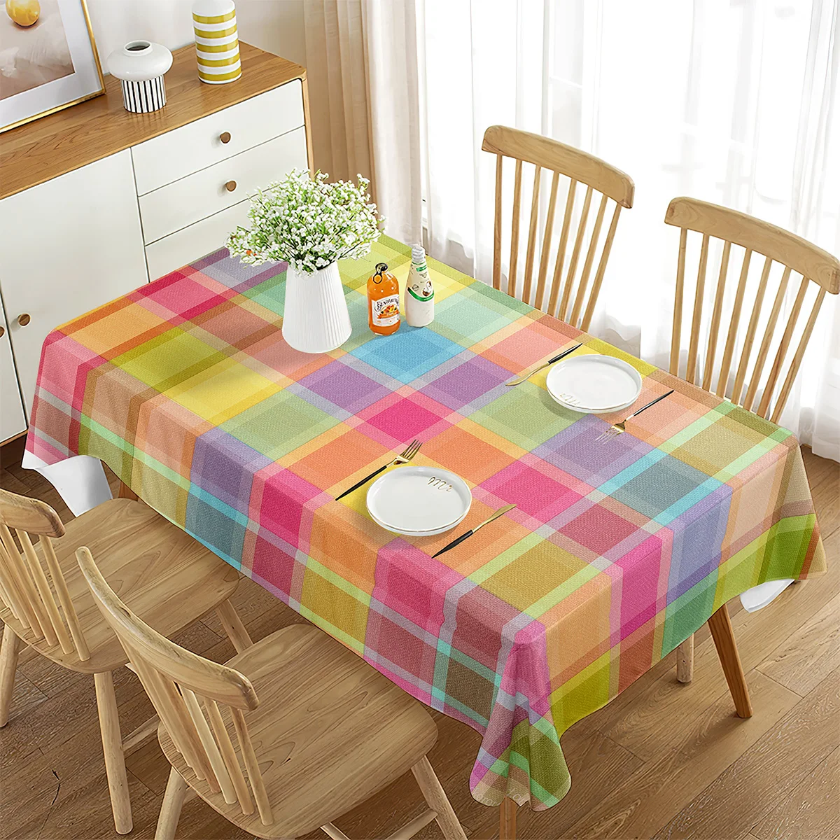 Checkered Tablecloth Buffalo Plaid Tablecloth Red White Checked Tablecloth Gingham Tablecloth for Dining Room Rustic Lattice