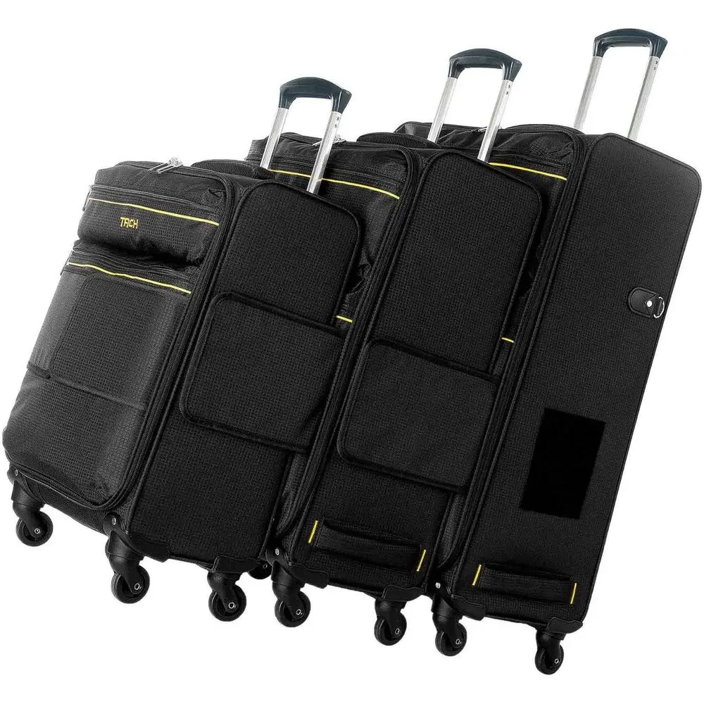 

Набор из 3 чемоданов: 22, 24 и 28 дюймов, с интегрированной системой для крепления, для путешествий | Ручная кладь, средний и большой размеры | Роликовый роллер