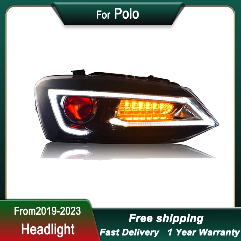تصفيف السيارة المصابيح الأمامية ل Volkswagen VW Polo 2011-2018 نمط جديد كامل LED رئيس مصباح DRL رئيس مصباح الجبهة ضوء الجمعية