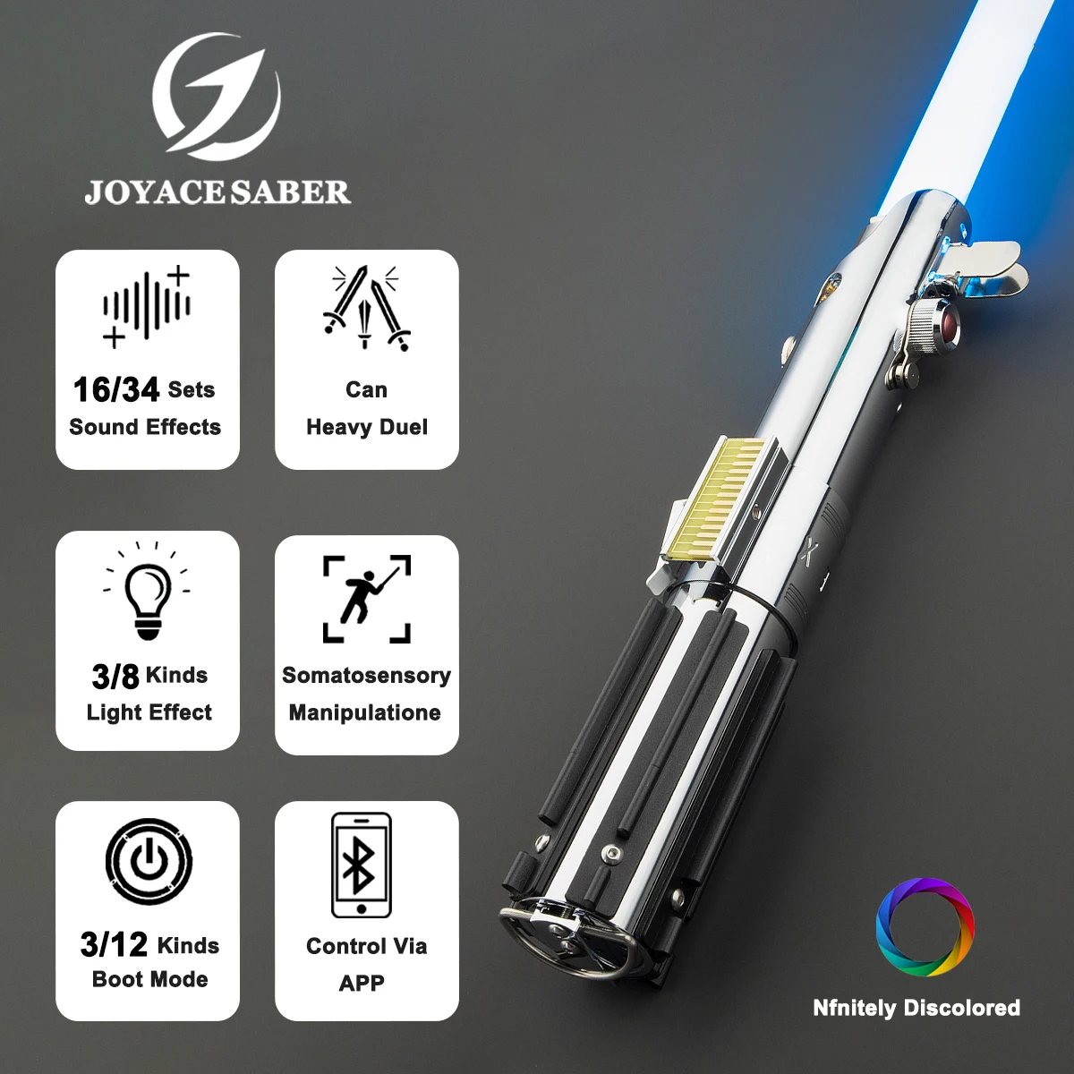 

JoyaceSaber Graflex Lightsaber With Sound Effects Jedi Xeno Pixel Light Saber Heavy Dueling Laser Sword Cosplay Luminous Toys