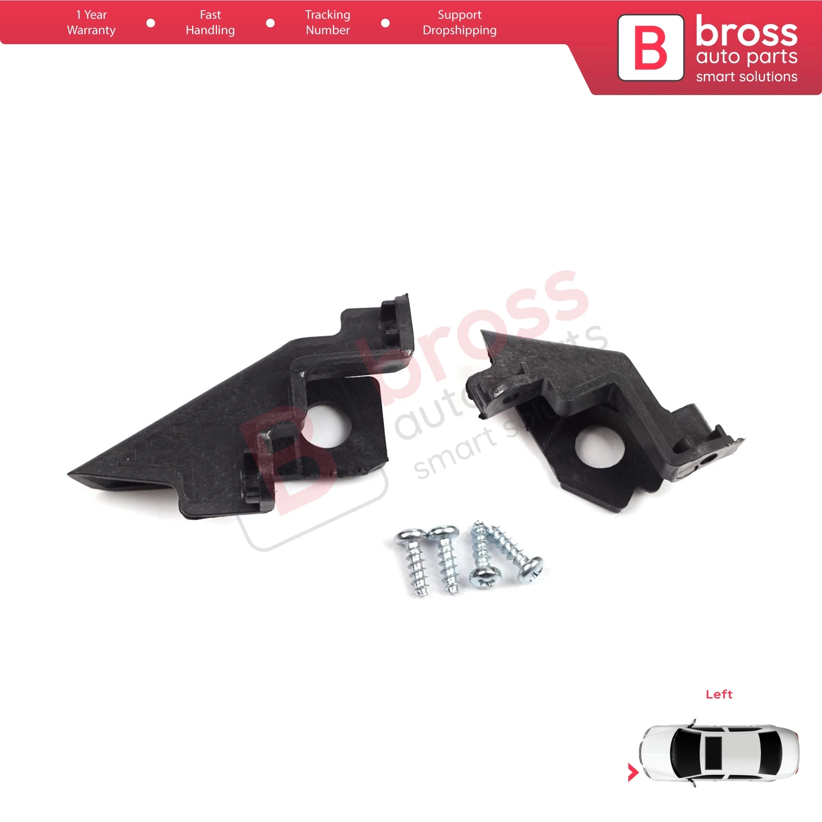 

BHL34 Car Headlight Housing Repair Mount Holder Bracket Tab Clips Kit Left Side for VW Polo MK5 6R 6C 61 2009-2016 6R0998225