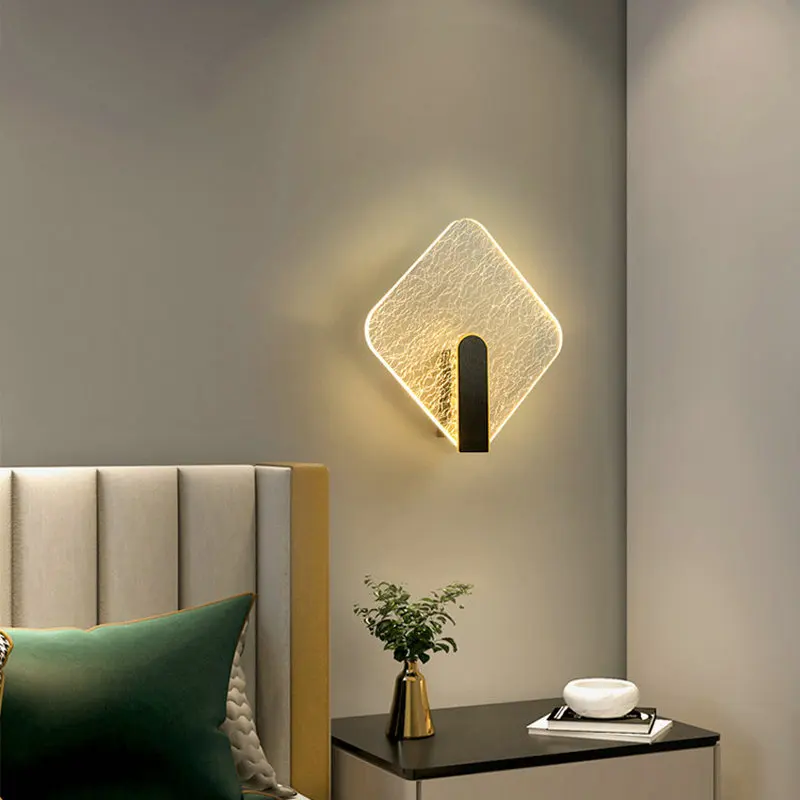 

Роскошный минималистичный лестничный светильник для комнаты, современный хрустальный акриловый фон, настенный светильник для гостиной, спальни, прикроватный настенный светильник BB739DQ