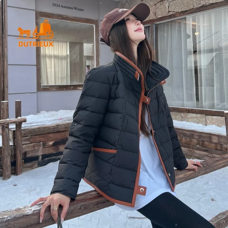 2025 New Winter Women's Short Down Jacket,Fashion Elegant 90% White Goose Down Daily Casual Light Thick Warm Coat for Women