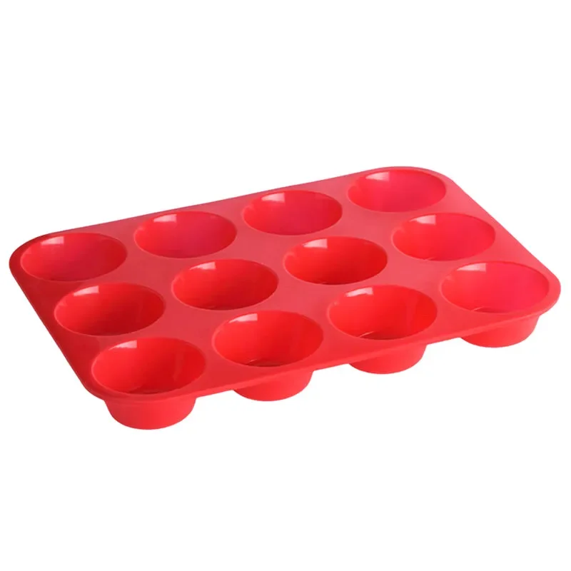 12 Cavity Silicone Cake Mold Muffin Cup Cake Bakeware Fondant Cupcake Muffin Mold Cookies Muffin Chocolate Mould Baking Tools