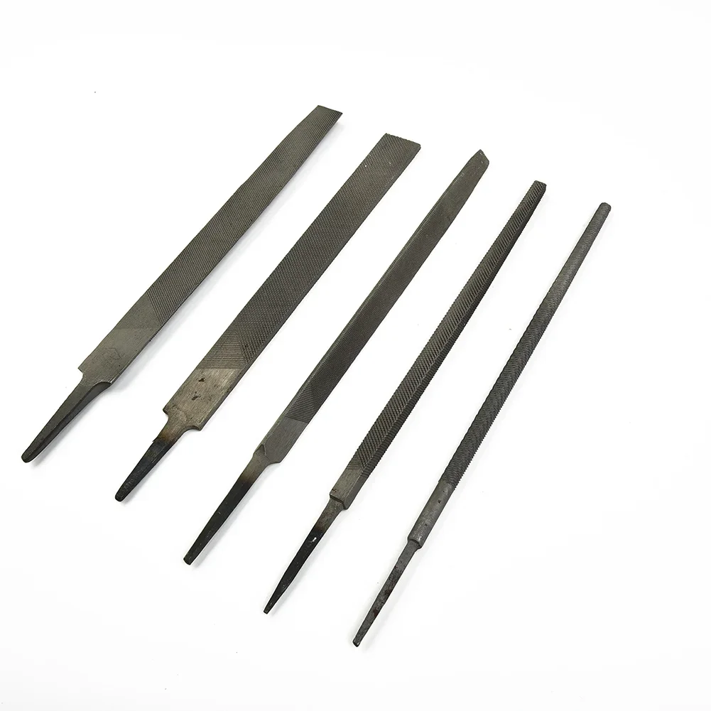 

5pcs 6 Inch Industrial Steel Files Set Flat/Round/Half Round/Triangle/Square For Metalworking Woodworking Steel Rasp File Flat