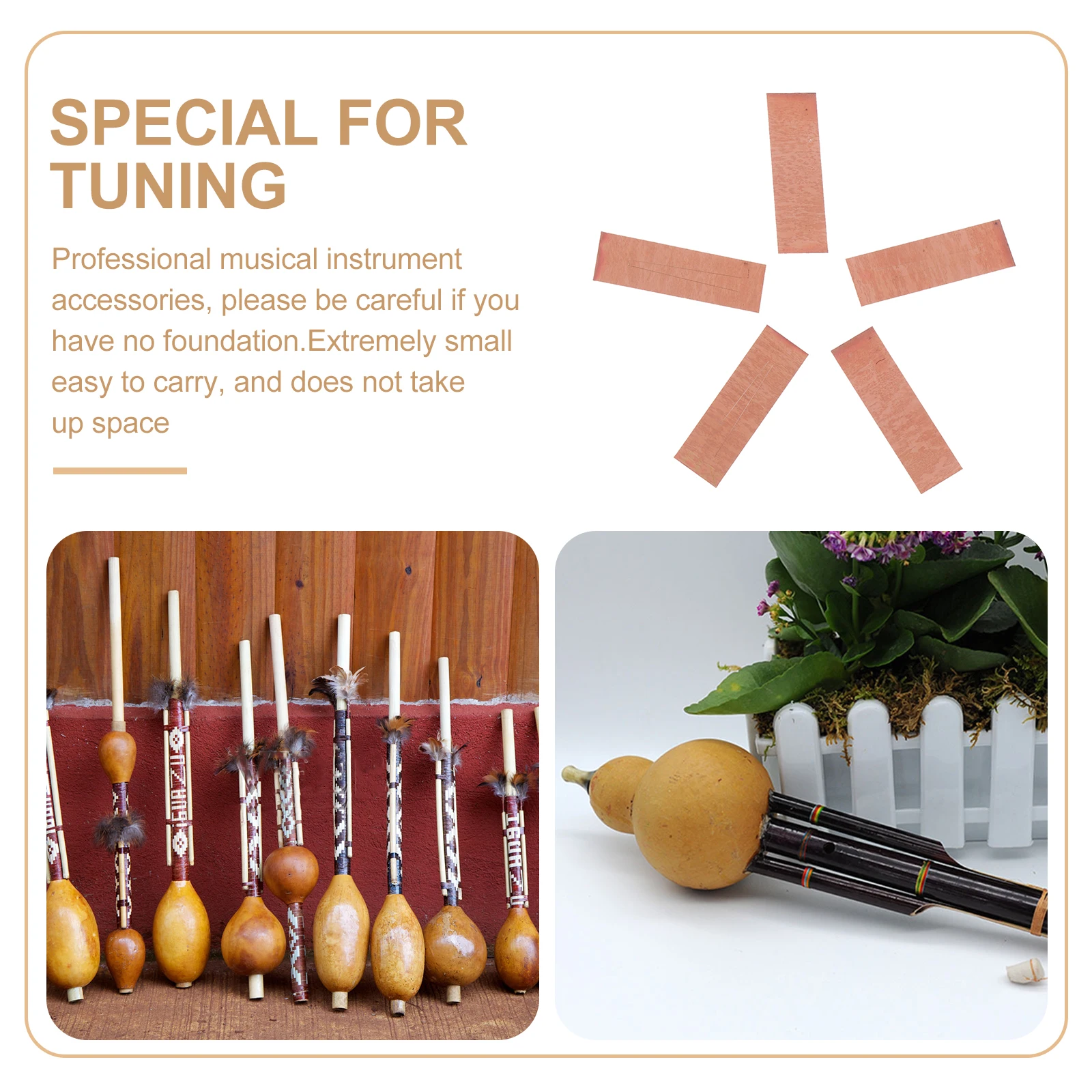 

5Pcs Cost Saving Cucurbit Flute Tuning Reeds With Excellent Tone Brass Components For Musicians