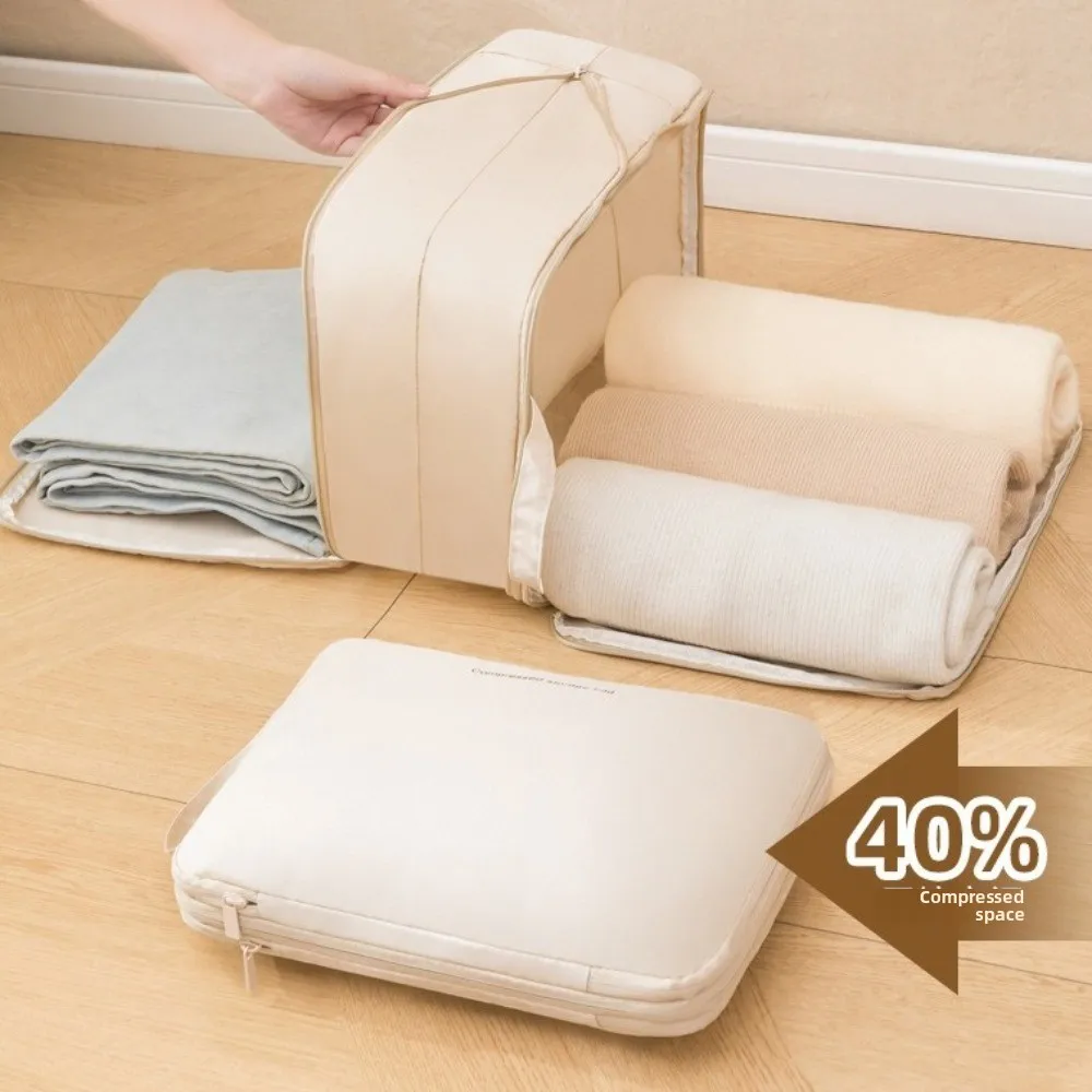 

Foldable Clothes Storage Bag Compression Space Saving Clothes Packing Cube Waterproof with Zipper Down Jacket Storage Bag