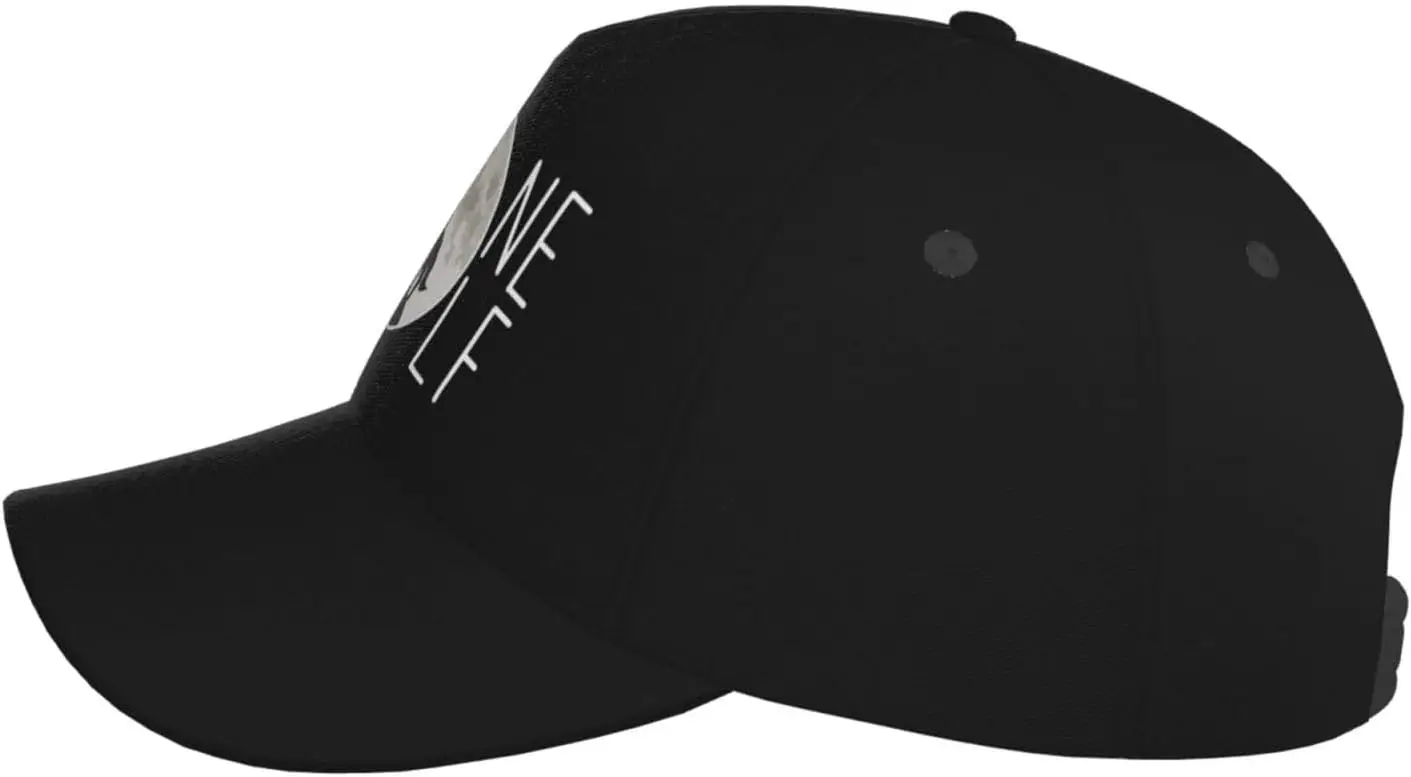 Lone Wolf Moon Baseball Cap Men Women - Adjustable Classic Plain Hat Black