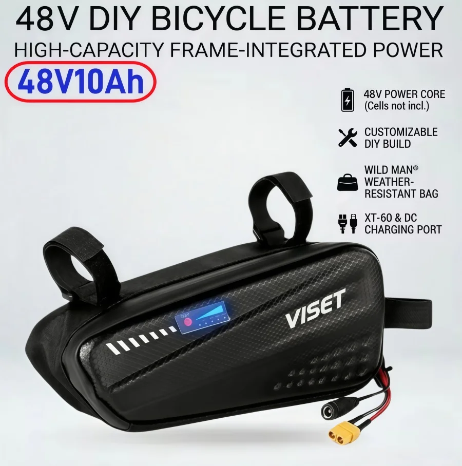 100% 48 V10Ah new high-capacity 18650 lithium-ion battery with triangular shell design, 100-800 watt motor electric bicycle